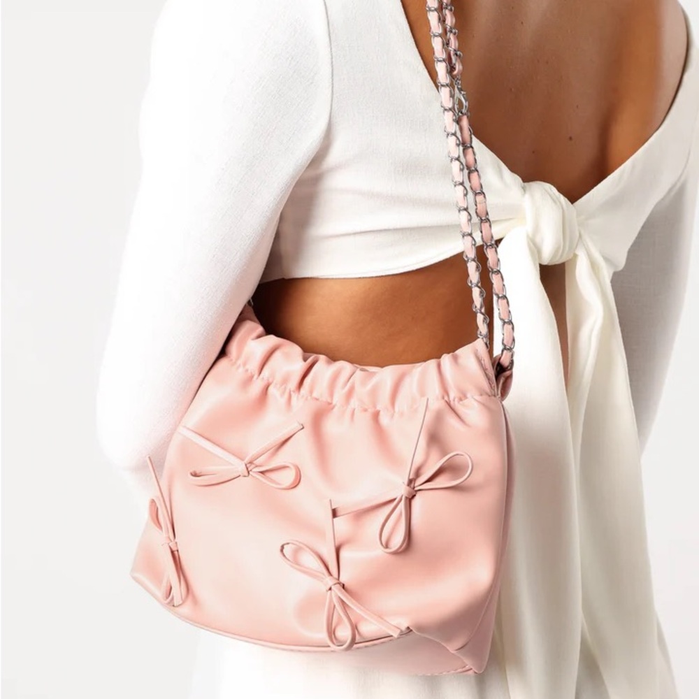 SOLD: Petal & Pup - Bennett Bow Statement Bag - Pink